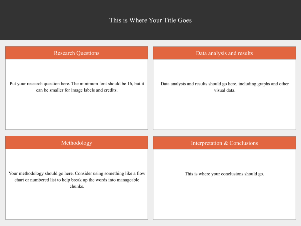 click here to download the Quad Chart template